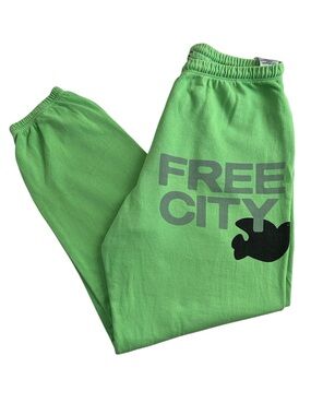FreeCity Mint Green Sweatpants Joggers Size Medium Black Bird